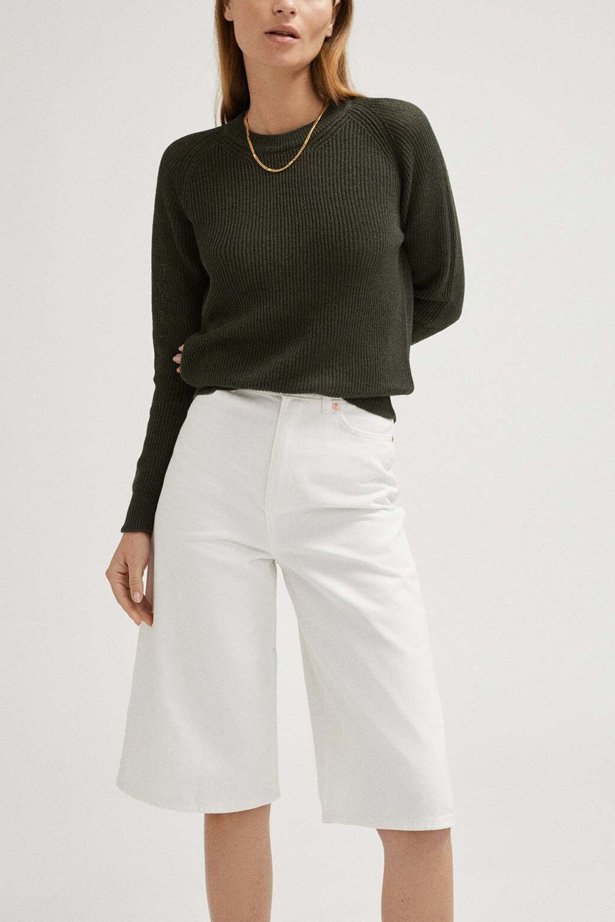 Le pull côtelé en Lin et Coton