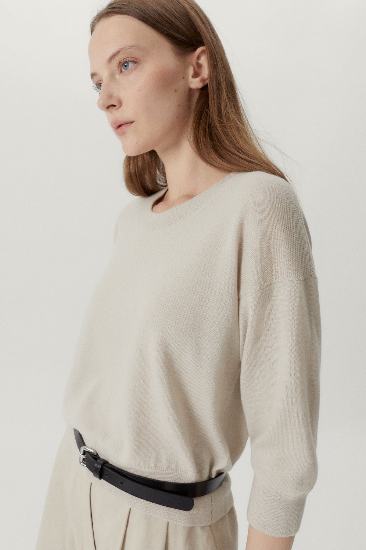 the merino wool boxy t shirt pearl