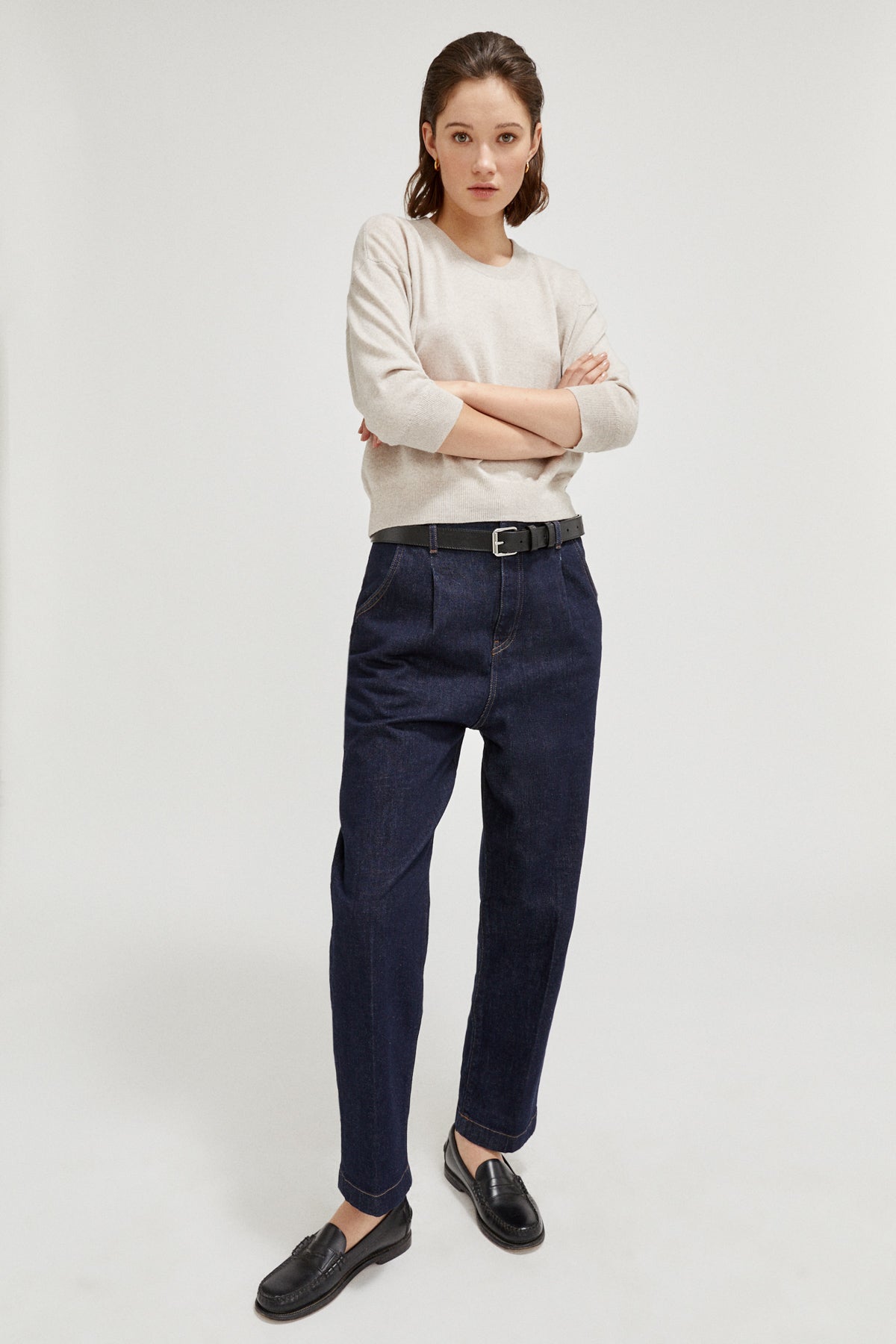 the merino wool boxy t shirt greige