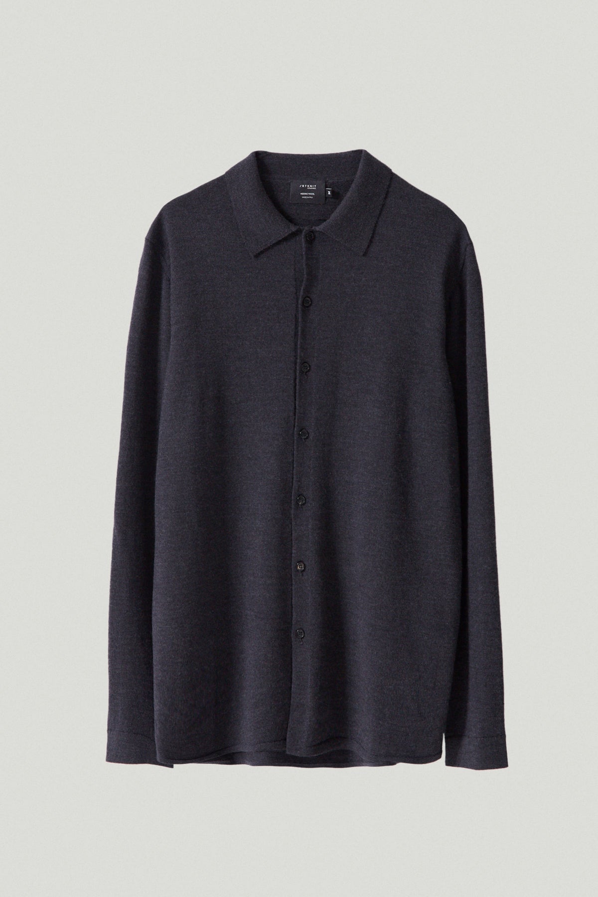 the merino wool knit shirt anthracite