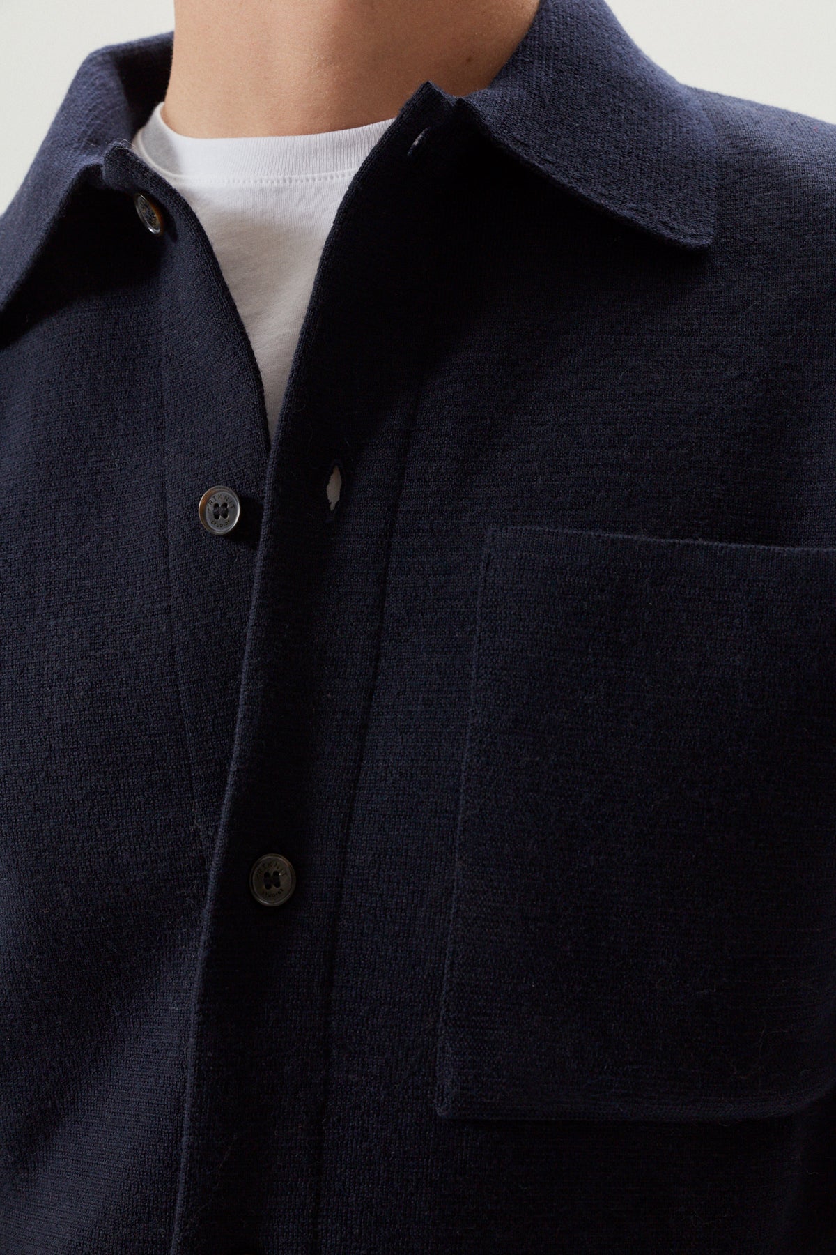 the merino wool overshirt oxford blue