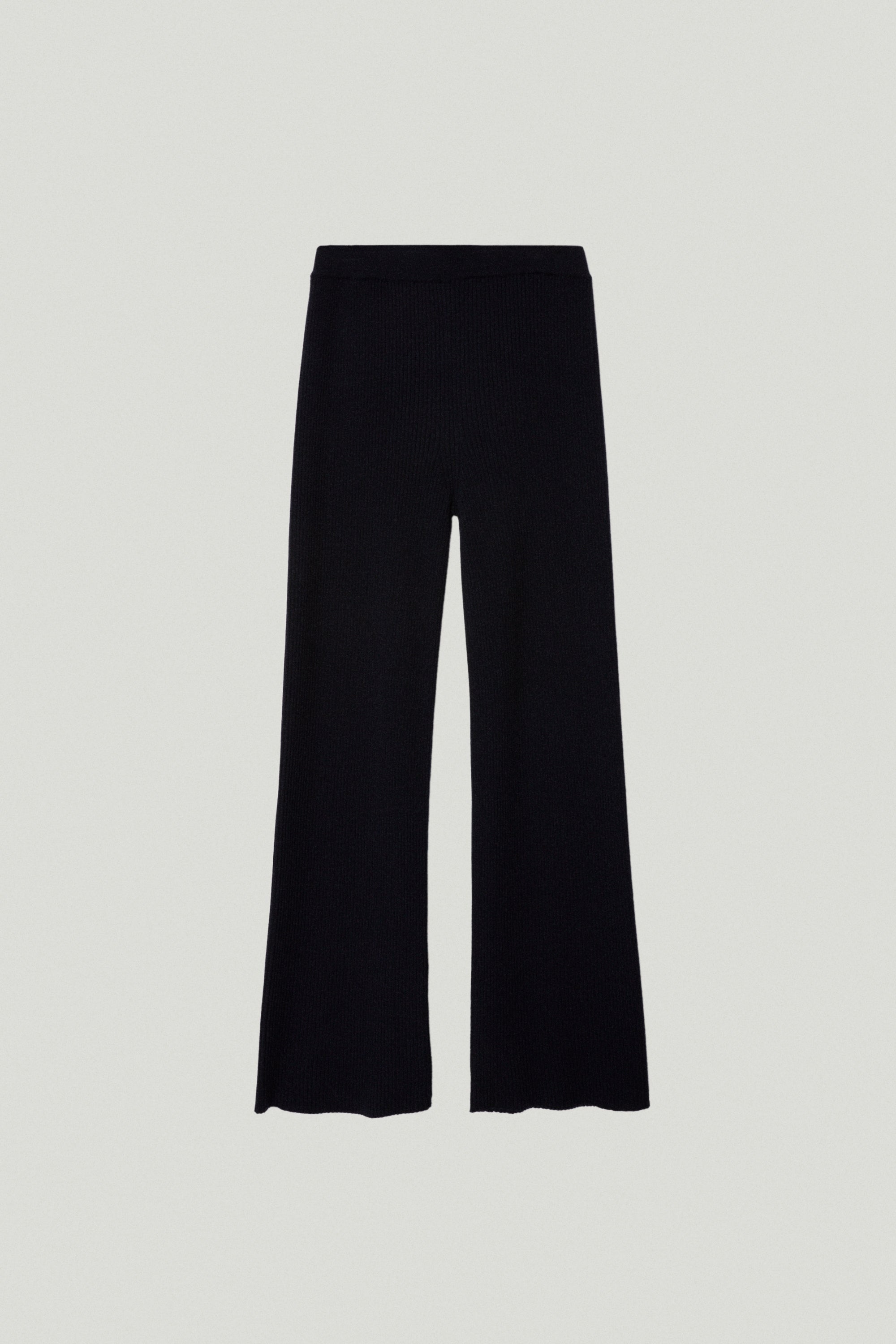the merino wool ribbed pants x black
