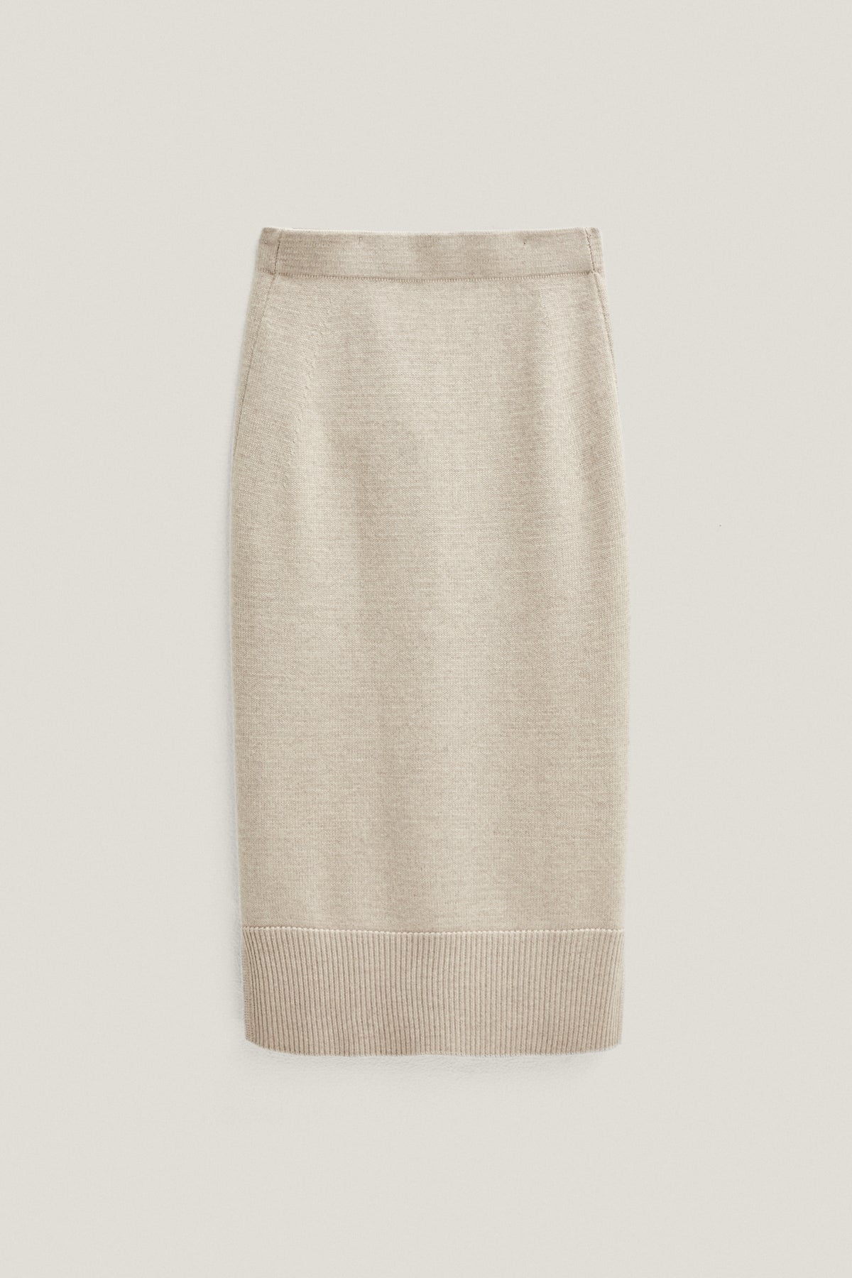 the merino wool skirt greige
