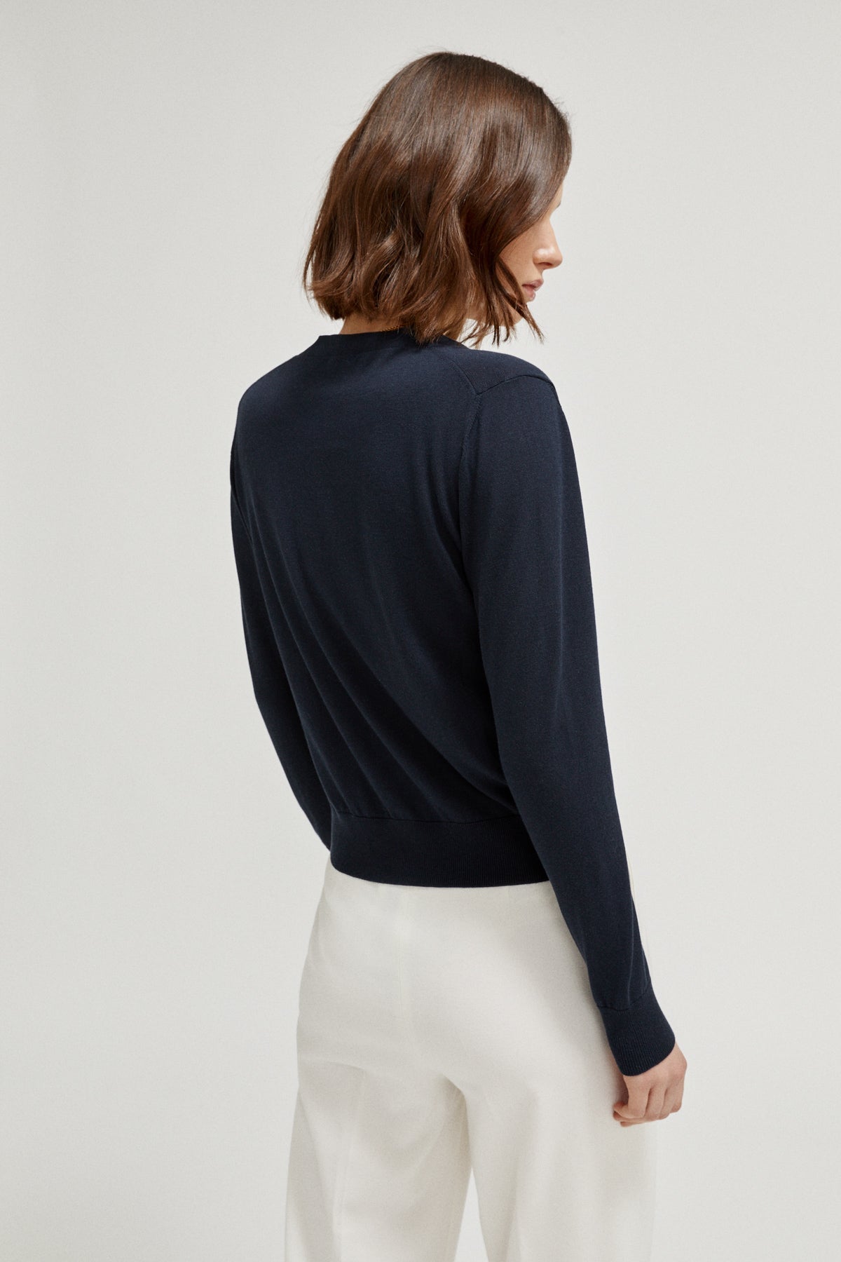 the organic cotton lightweight cardigan deep blue