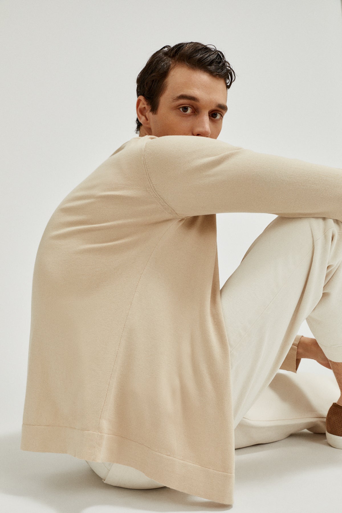 The Organic Cotton Knit Shirt sand