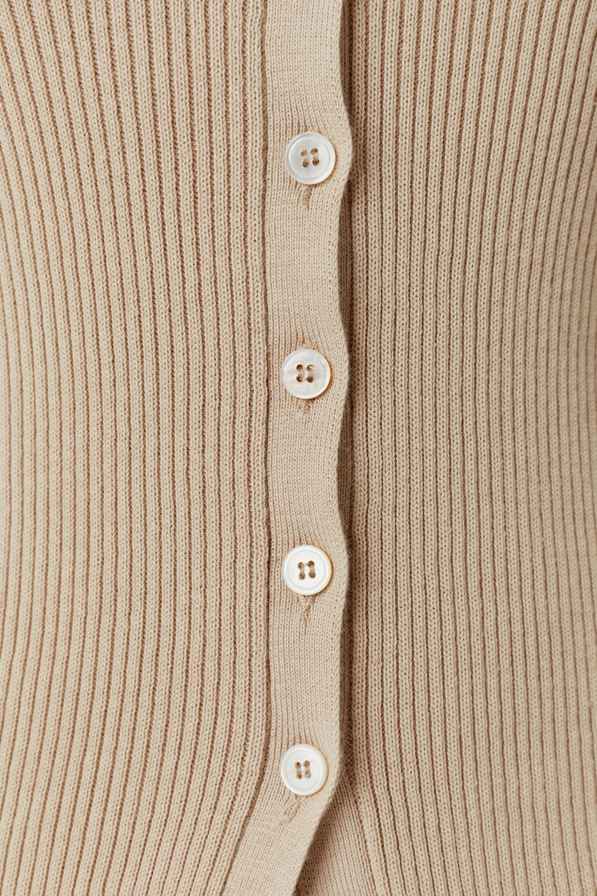 the organic cotton ribbed cardigan sand