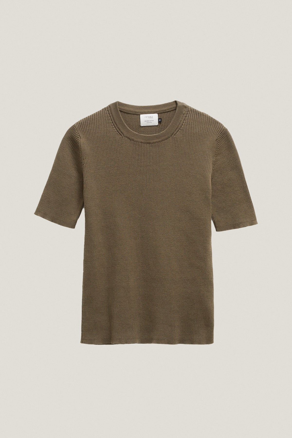 the organic cotton ribbed t shirt imperfect version kaki green