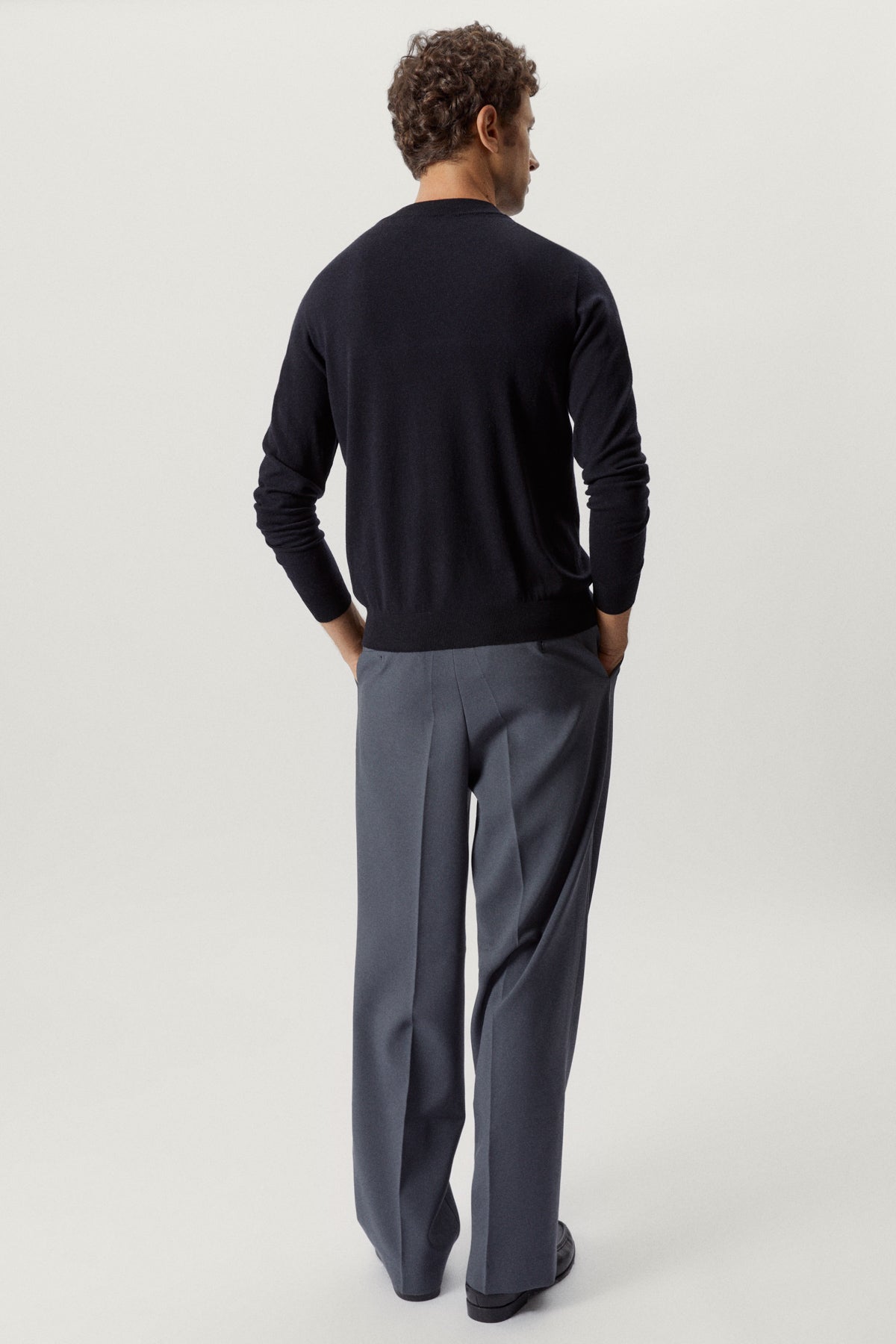 the ultrasoft wool mock neck midnight blue