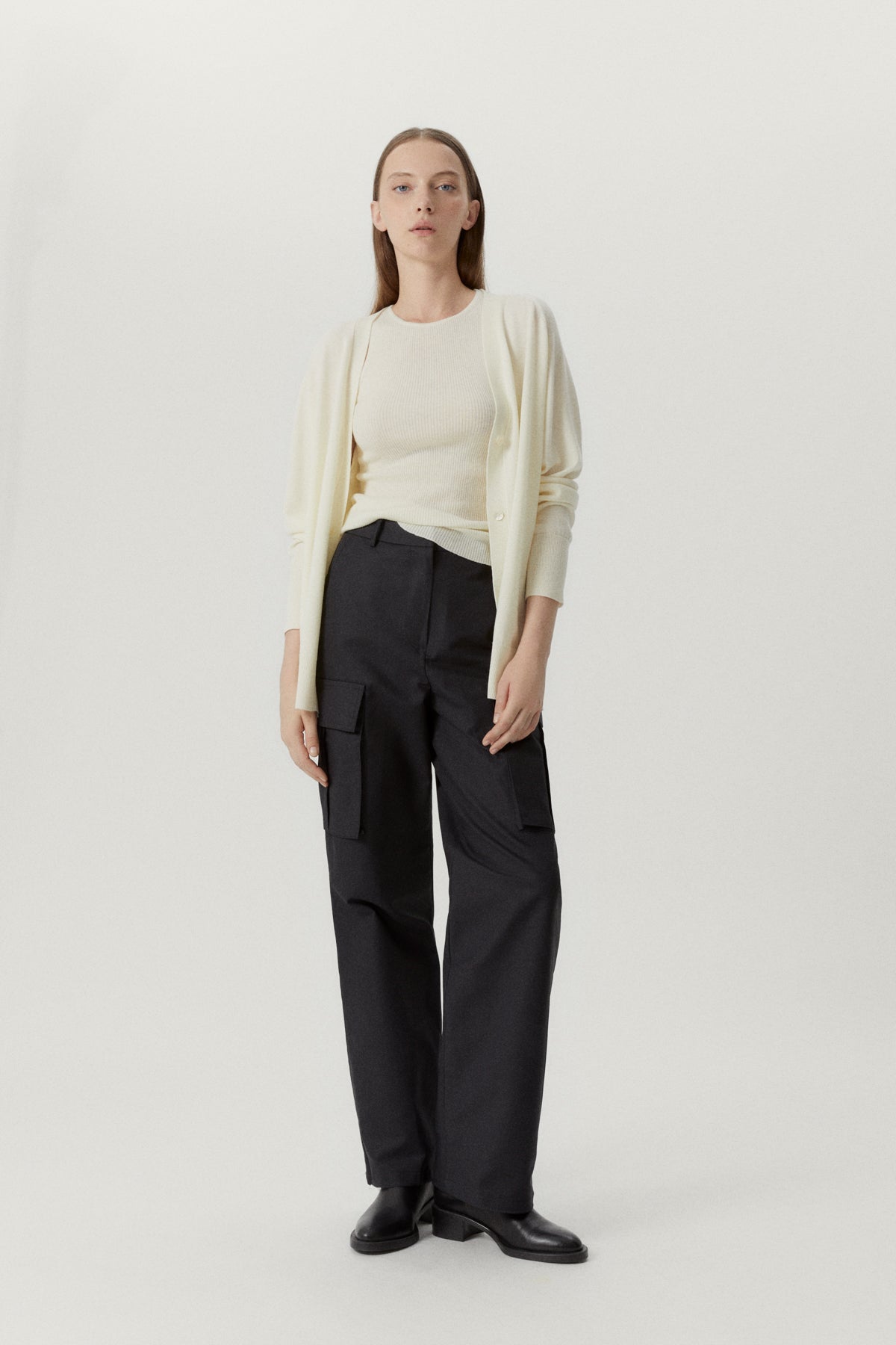 the ultrasoft wool ribbed tank top natural white