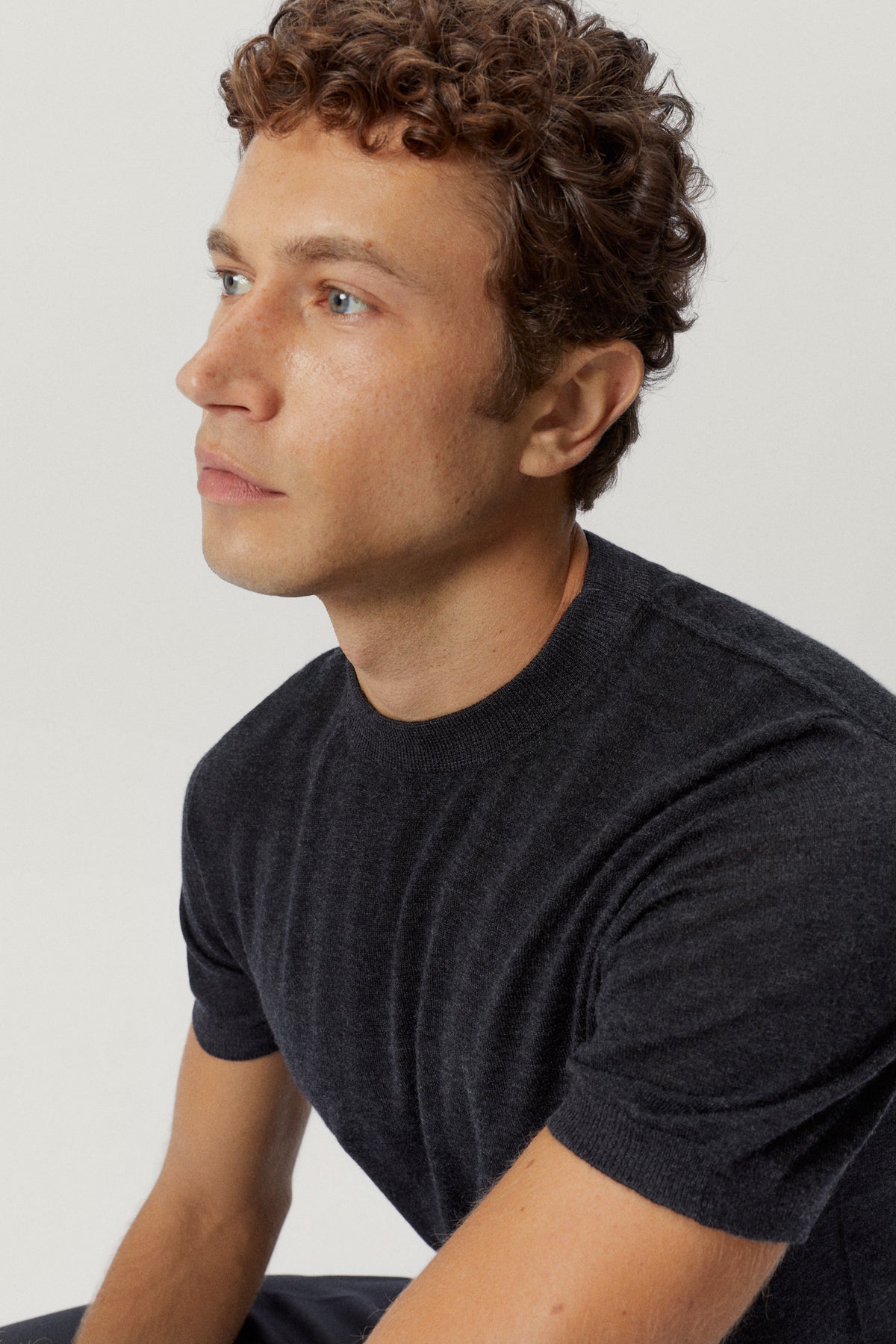 the ultrasoft wool t shirt anthracite melange