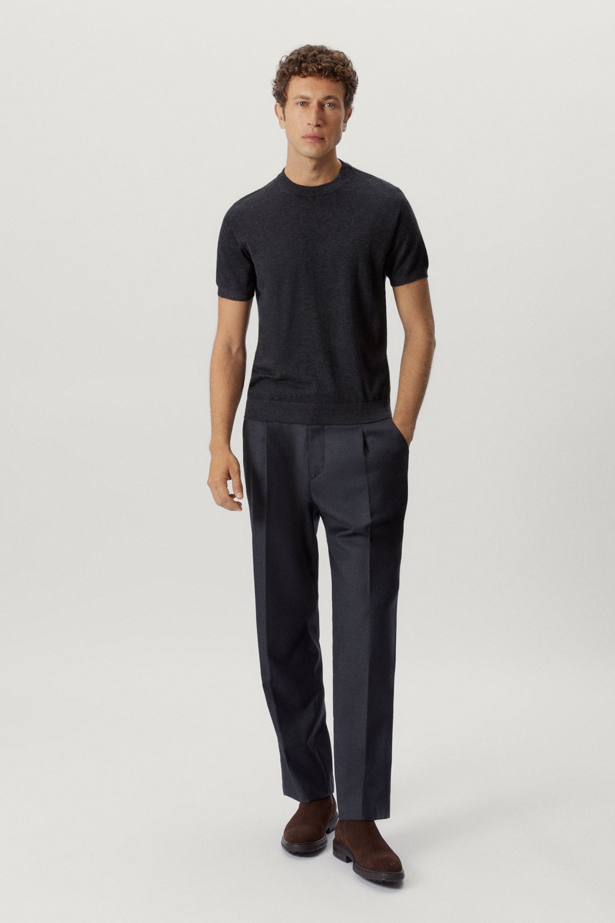 the ultrasoft wool t shirt anthracite melange